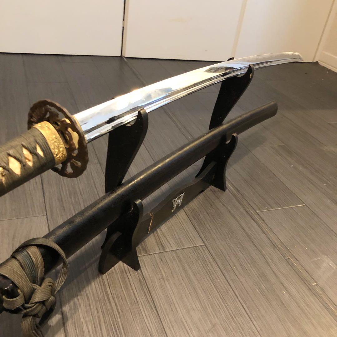 高級模造刀　高級居合刀　樋有刀身　拵全長105cm　居合刀　ヴィンテージ物