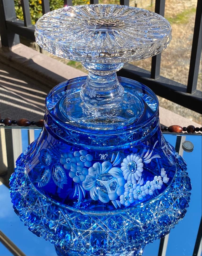 マイセンクリスタル　マイセンフラワー　コンポート　花器　フラワーベース　極美品❣️