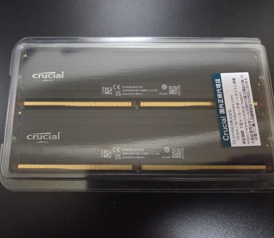 Crucial DDR5-5600 32GB メモリ (16GB×2)