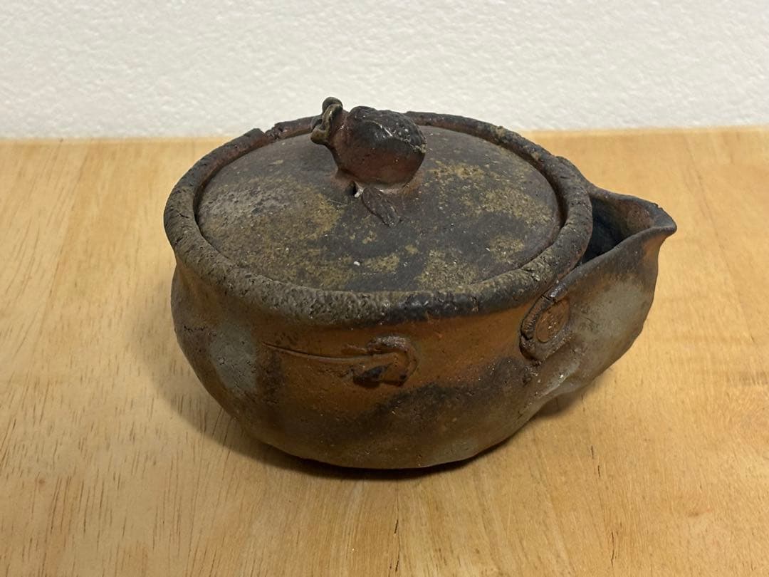 76.備前焼 宝瓶 登り窯 柘榴 ザクロ 手びねり 急須