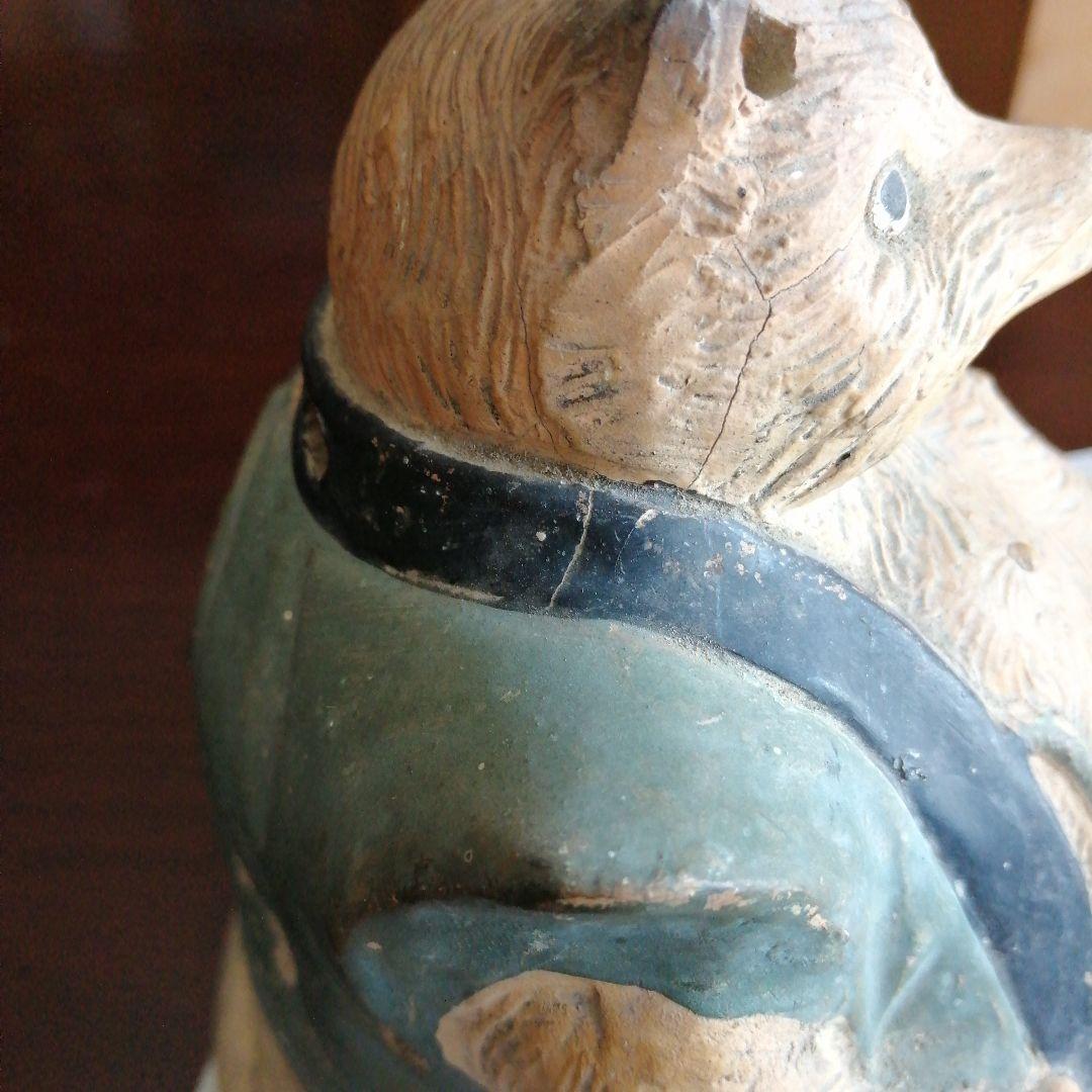 【珍品】京焼　仁阿弥狸蚊取線香香炉　19.5cm　明治〜大正期