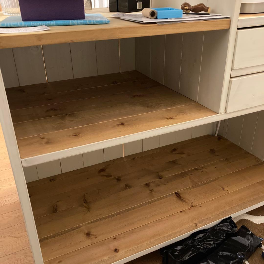 店舗用 レジカウンター 什器 木製 ガラスケース付き 幅95cm