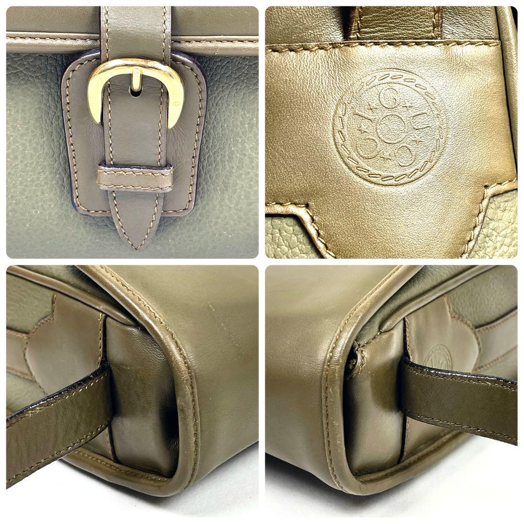 グッチ　ショルダーバッグ　ビンテージ　レザー　極美品　レディース　希少色