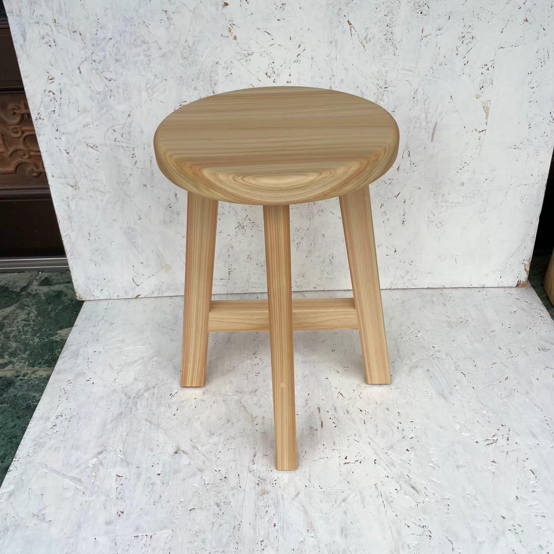 RRR　国産ひのき　丸椅子　木製スツール