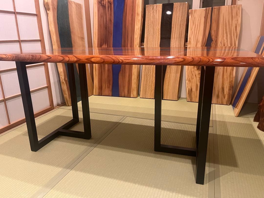 レジンテーブル　タモ　1710×700×30