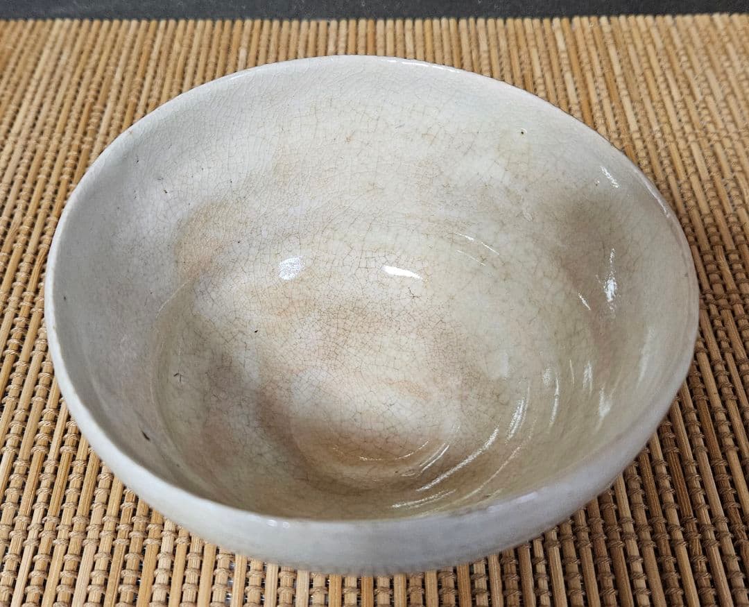 【時代古作品❗】明治時代頃　古萩　雨漏り手　抹茶茶碗　茶道具　茶器　茶の湯