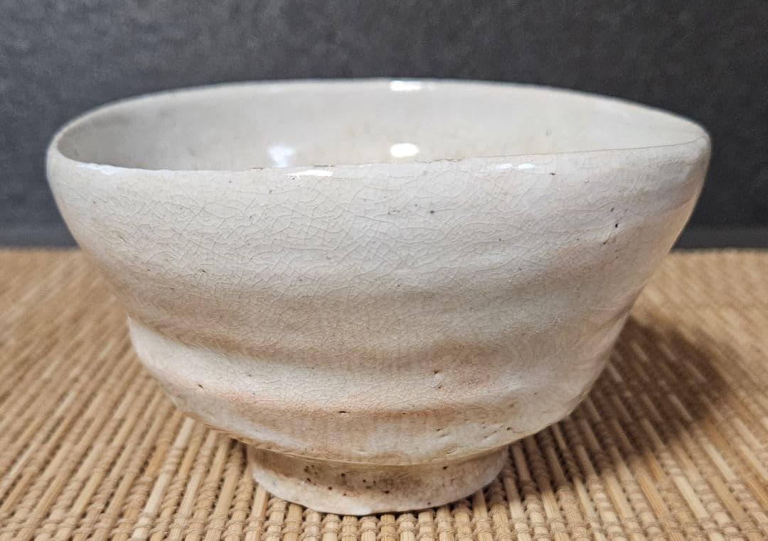 【時代古作品❗】明治時代頃　古萩　雨漏り手　抹茶茶碗　茶道具　茶器　茶の湯