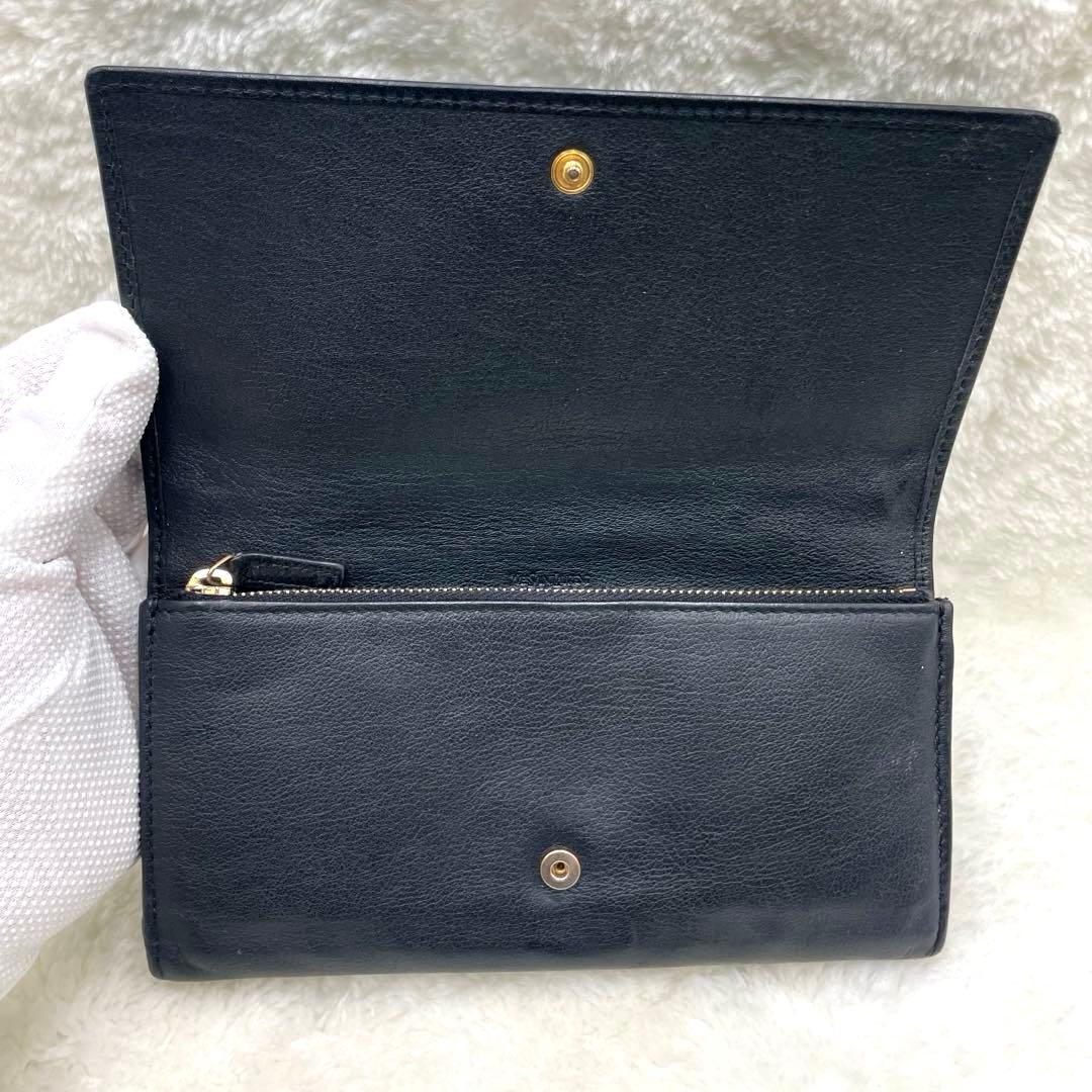 SAINT LAURENT サンローラン 長財布 カサンドラ エンボス ブラック