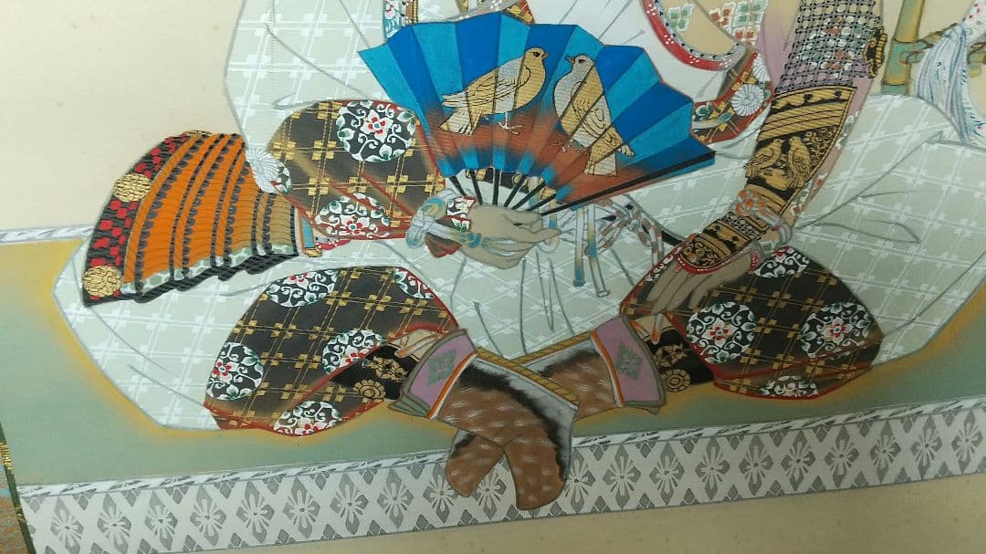 日本画家 植中直斎 義家朝臣像 絹本掛軸 奈良 共箱