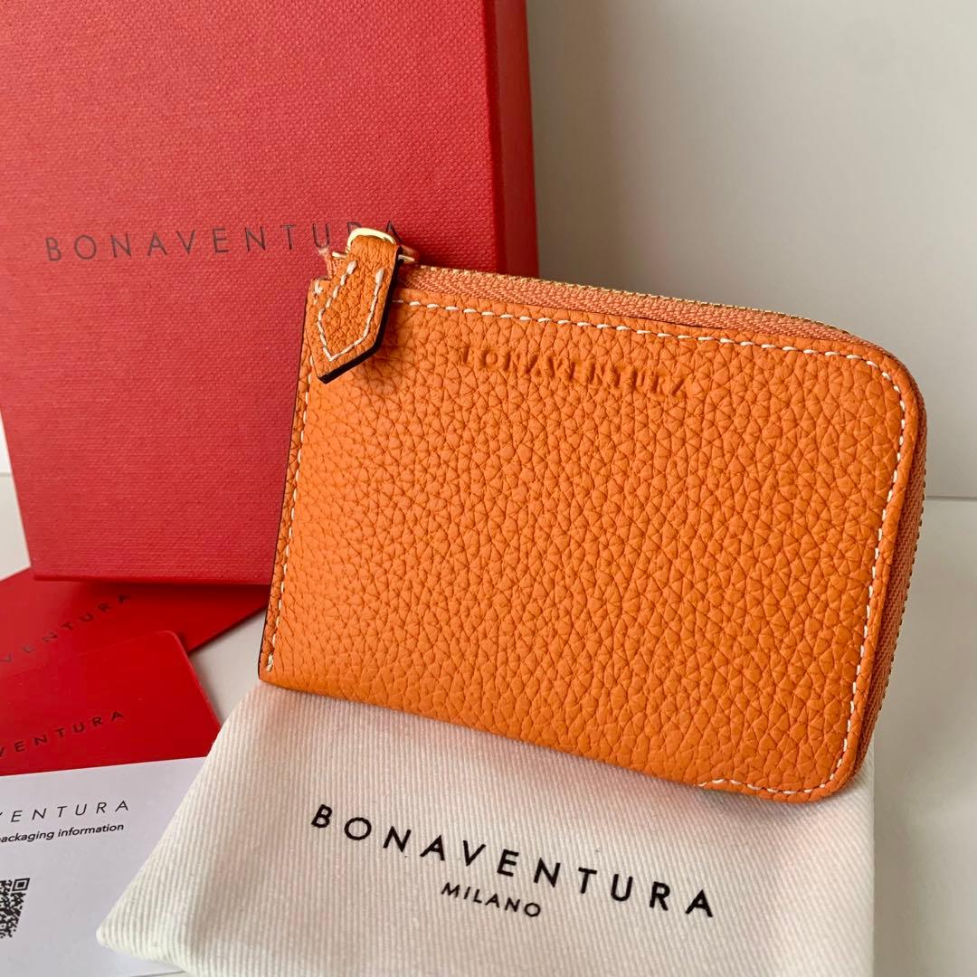 【BONAVENTURA】カードケース　ケース　オレンジ　レザー　新品