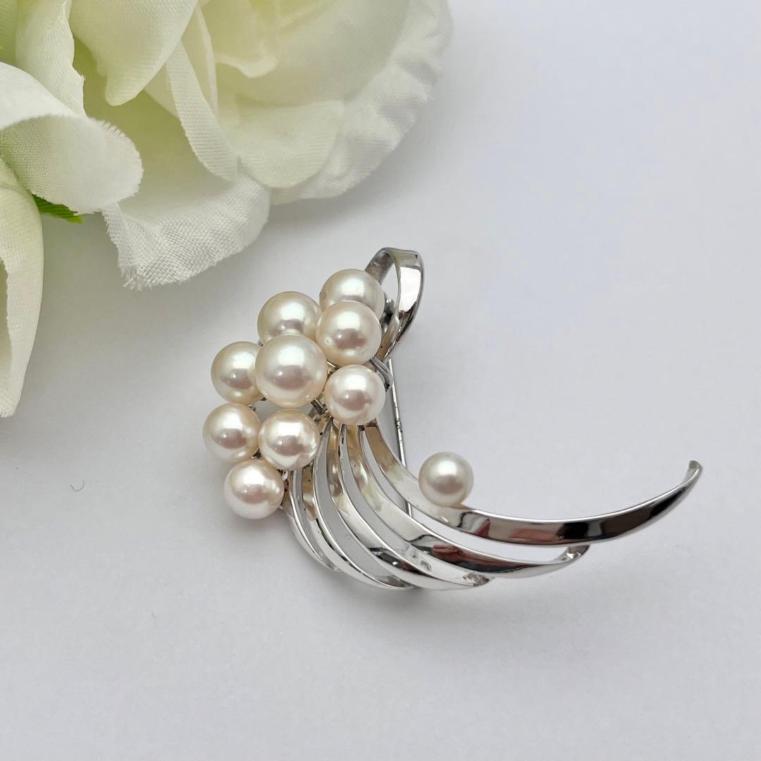 ☆美品☆タサキ　パール　シルバー　ブローチ