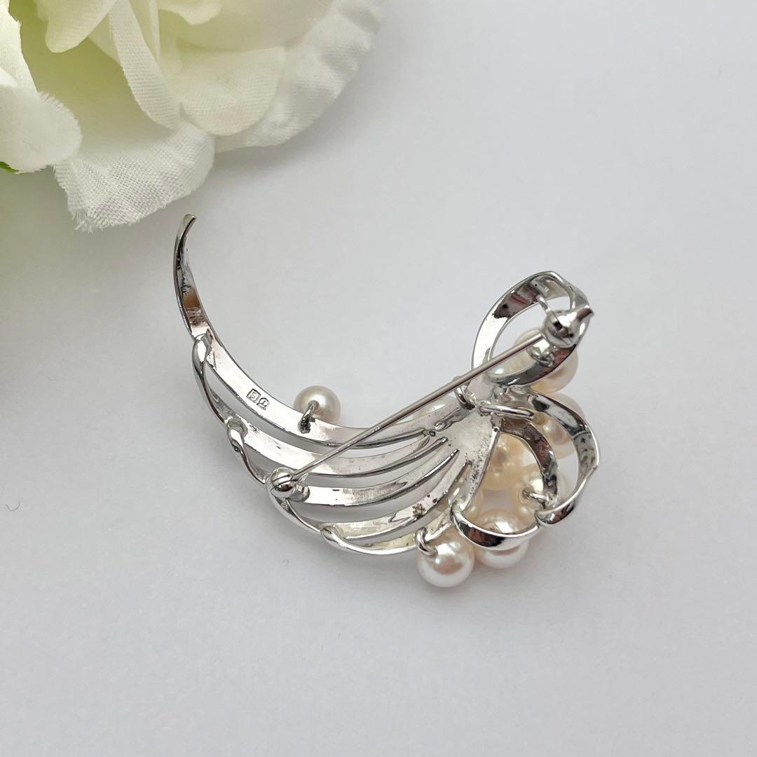 ☆美品☆タサキ　パール　シルバー　ブローチ