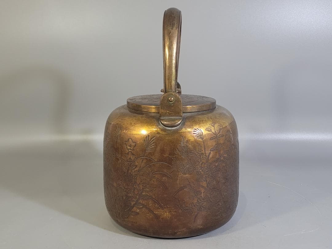 茶道具 鍍金 銅水注 瓶 時代物 DT534