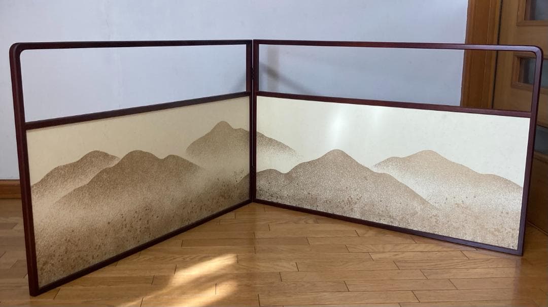 茶道具 桑枠 風炉先屏風 利休梅 裏遠山 両面使い