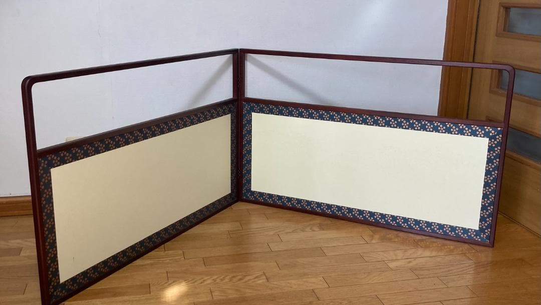 茶道具 桑枠 風炉先屏風 利休梅 裏遠山 両面使い