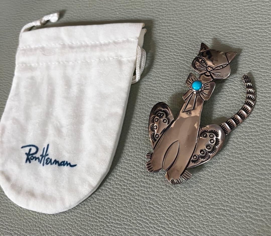 ロンハーマン HARPO ハルポ　シルバーキャットターコイズブローチ