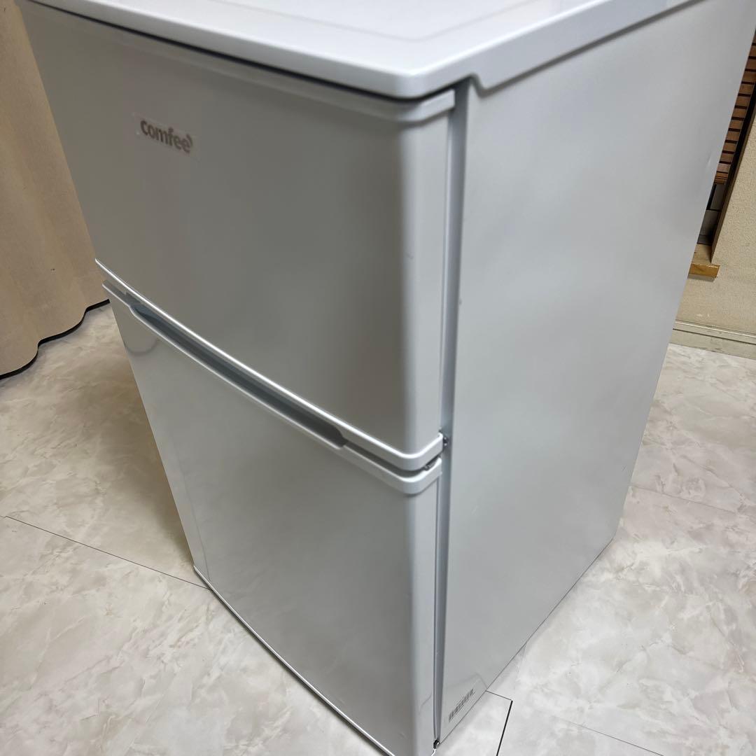 COMFEE 2022年製 2ドア冷蔵庫 90L 右開き ホワイト 耐熱天板