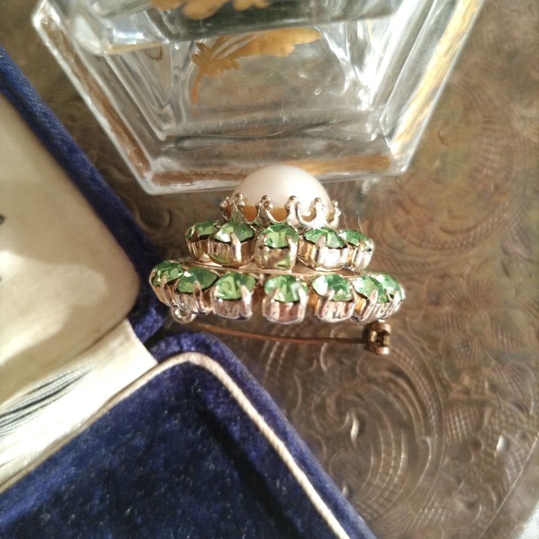 ウランガラス マベパール ヴィンテージ ブローチ