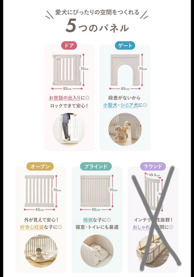 DoriDori 組合せ自由　犬用ゲージ　マット、バスケット付き