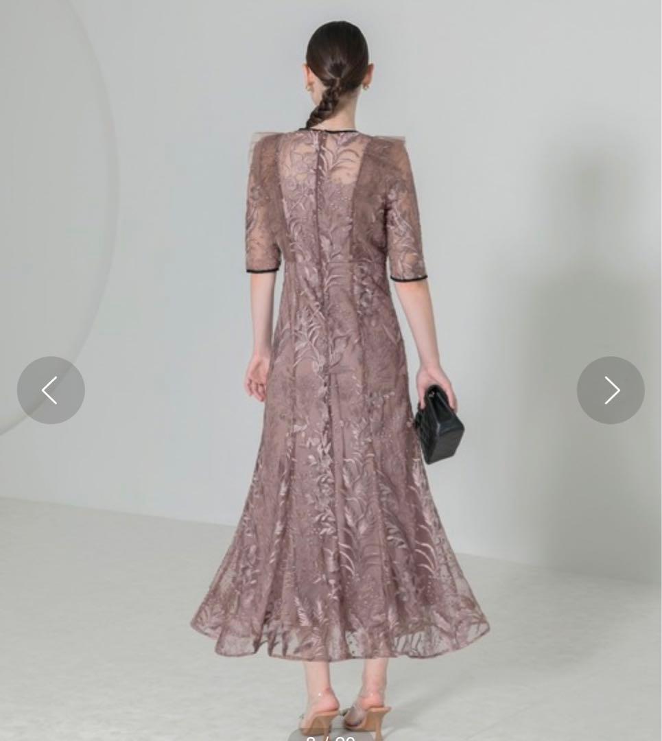 【砂糖】【Leja】刺繍レース配色パイピングショルダーフリルマーメイド