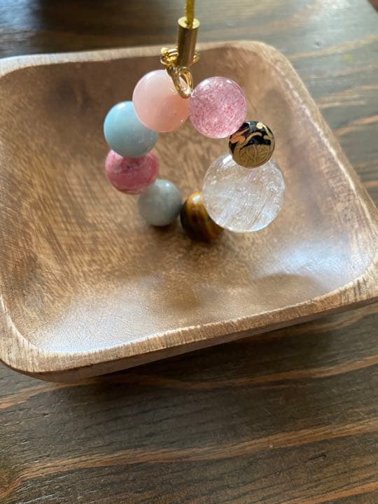 天然石ストラップ　大玉