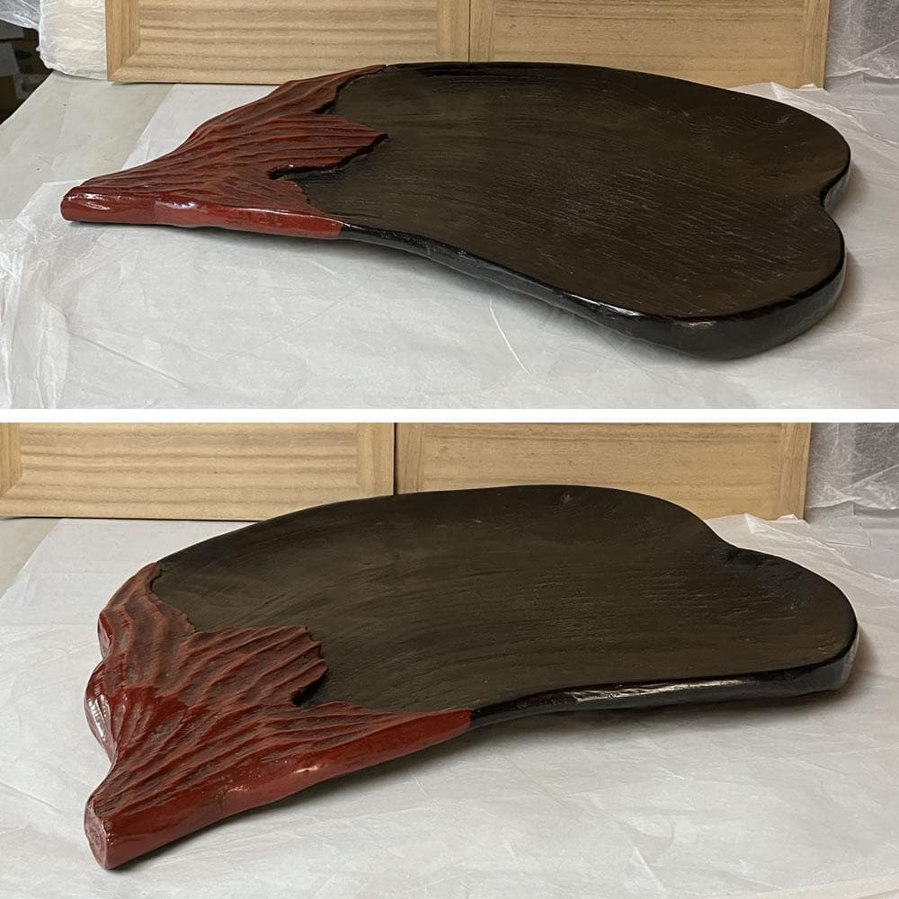 e3091 茄子形 煎茶盆 巾43.7cm 茄子 ナス 盆 煎茶道具 茶道具