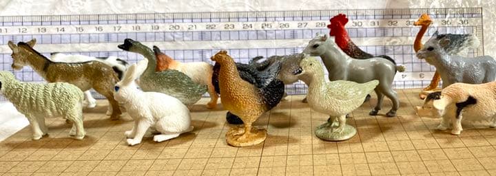 牧場の動物  の サイズ見本です《見本》