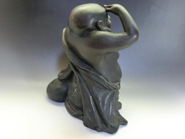 置物●古銅製とても良い笑顔の布袋様 古い銅器 布袋さん 古民具 時代物 骨董品■