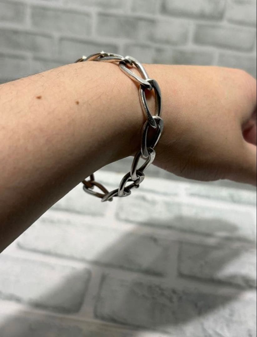 ヴィンテージ　メキシカンジュエリー　フィガロチェーン　ブレスレット　33g