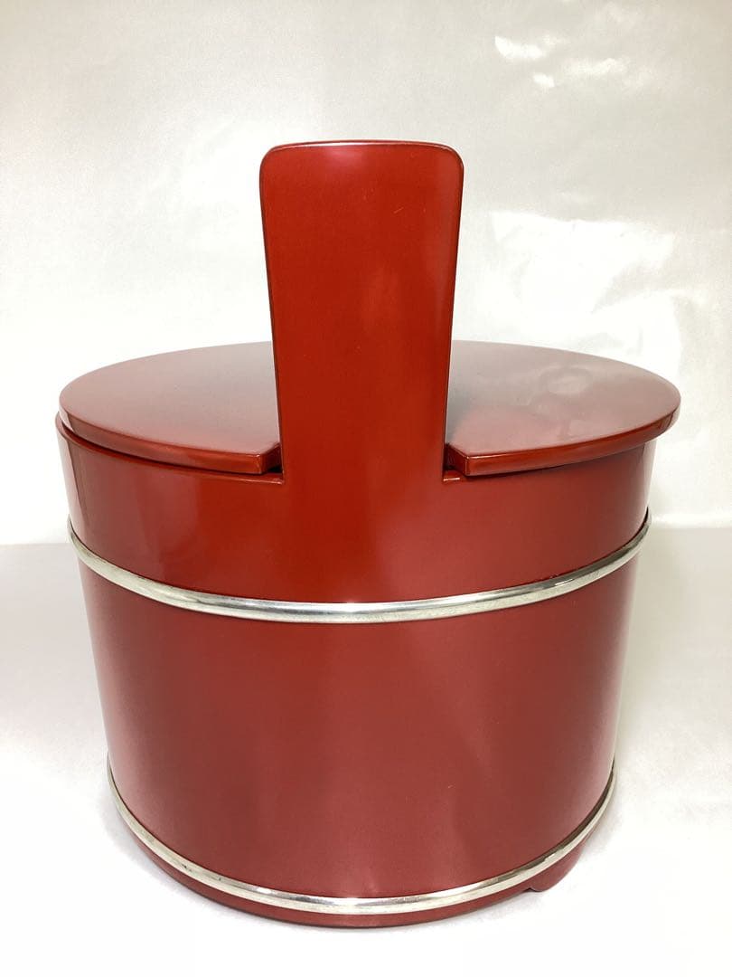 手桶水指 朱 塗師 陽斎 木箱入 茶道具 古物品