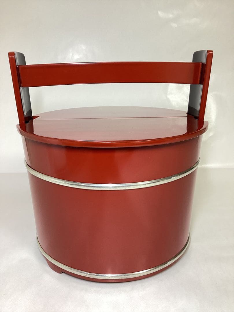 手桶水指 朱 塗師 陽斎 木箱入 茶道具 古物品