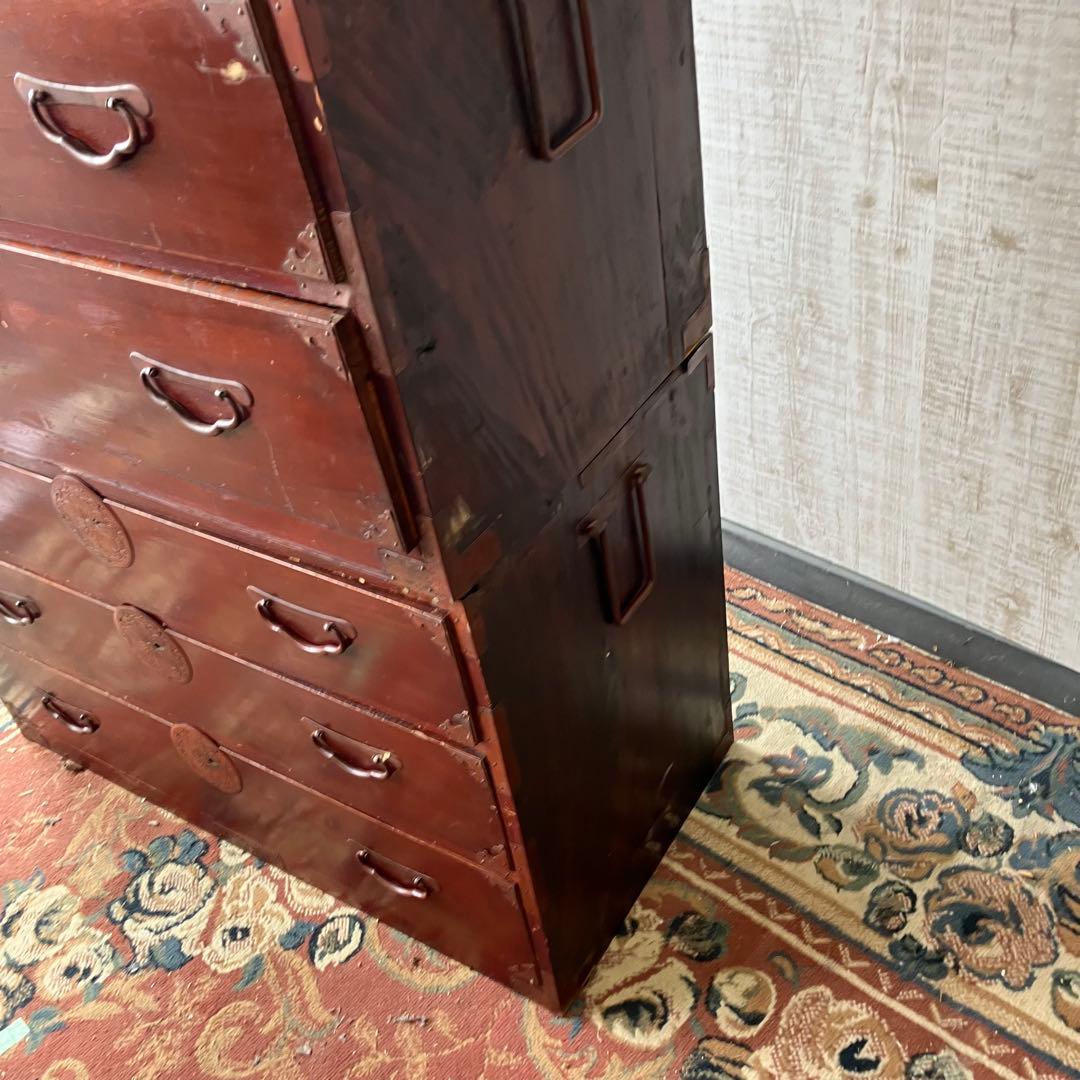 昭和レトロ 古家具 仙台箪笥 3分割 7段 引き出し箪笥 時代箪笥 古民家