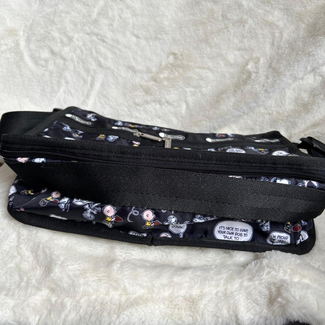 【ポーチ付き】 レスポートサック スヌーピー ショルダー ブラック 黒
