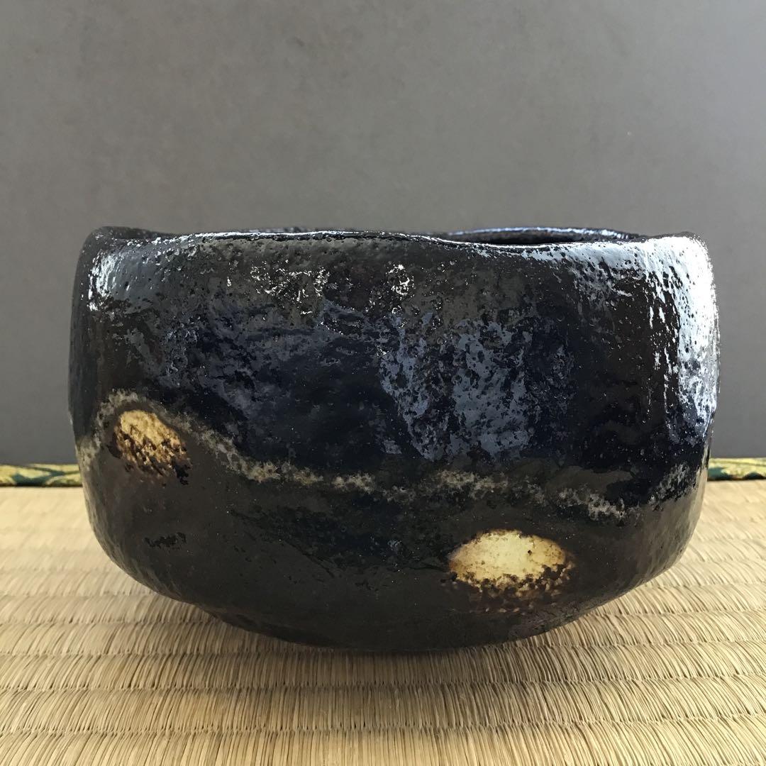 茶道具　黒茶盌　幕釉黒楽　小川裕起夫(長楽の息子)作　共箱　S5CW