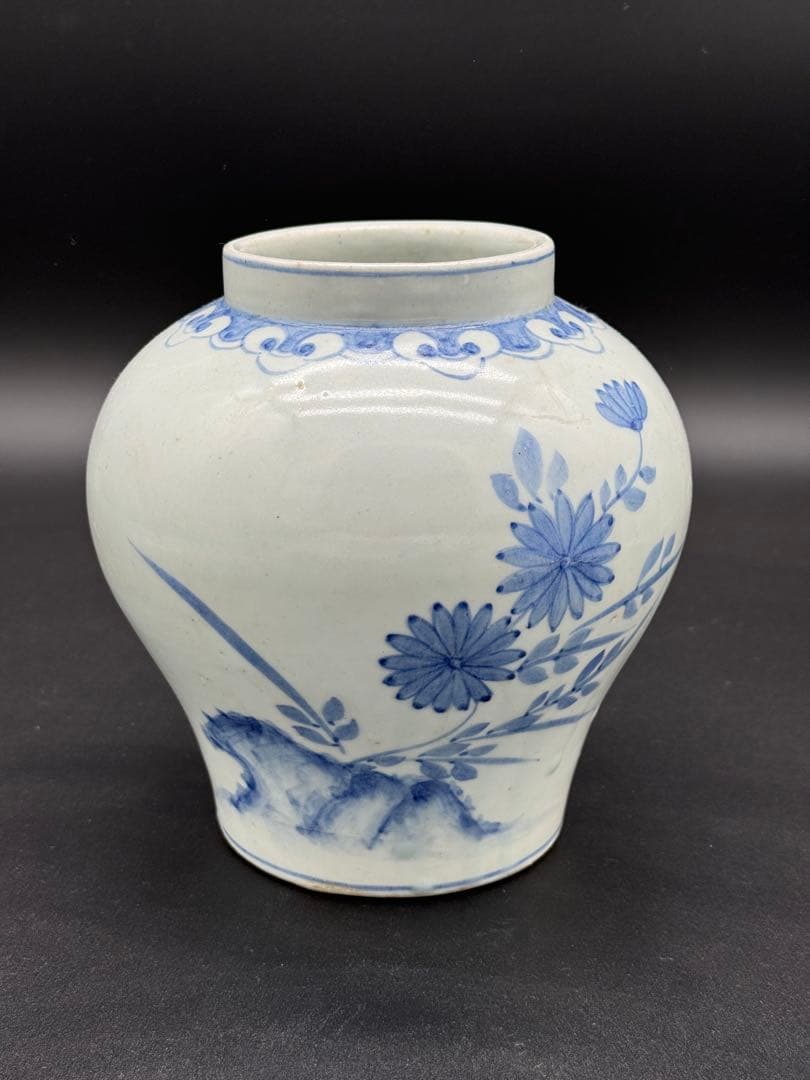 李朝？分院？染付　壺　花瓶　花入　時代物　工芸