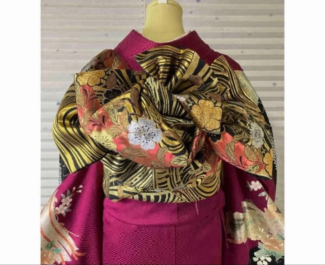 大特価SALE中★振袖セット【6点】★古典柄★紫色★豪華な成人式に★