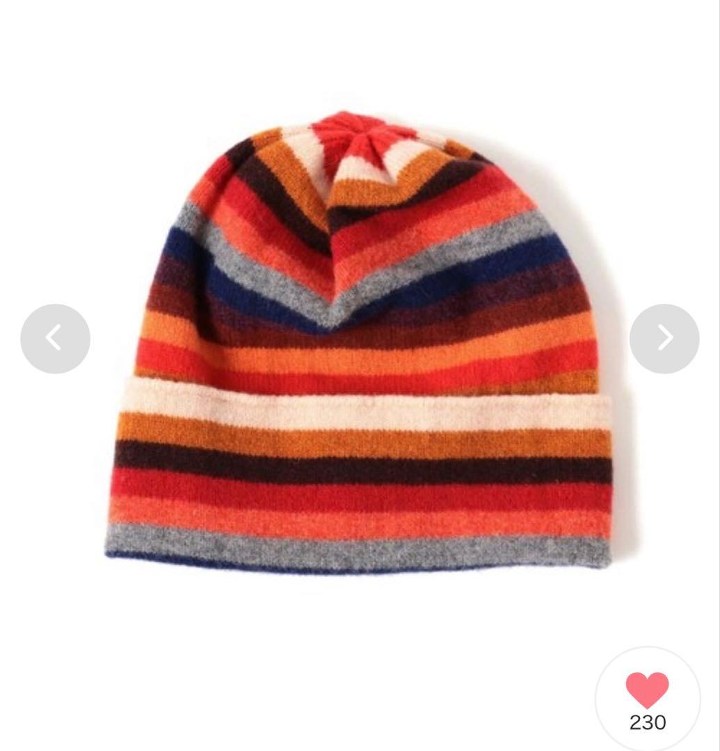 ビームスボーイ別注　ROBERT MACKIE マルチボーダー ニットキャップ