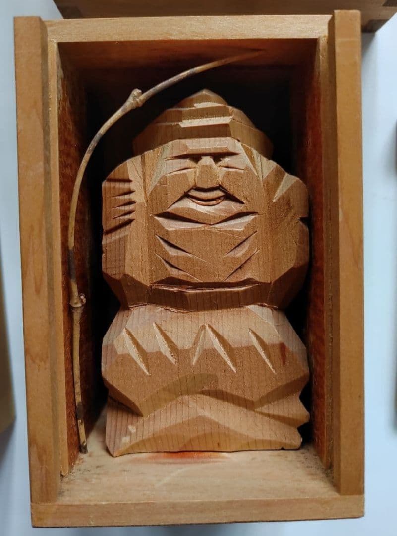 木彫り　大黒様恵比寿神　大黒天　二福神　4点セット　美品