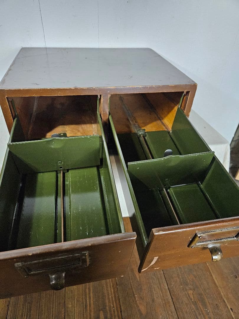 USアンティーク 木製のカードキャビネット CDホルダー Globe社製 卓上