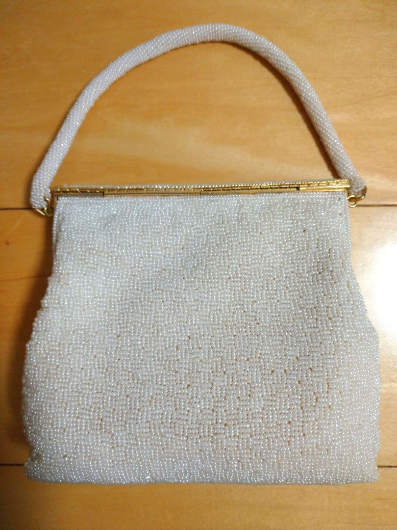 花柄　ビーズ　パーティーバッグ　レトロ　アンティーク