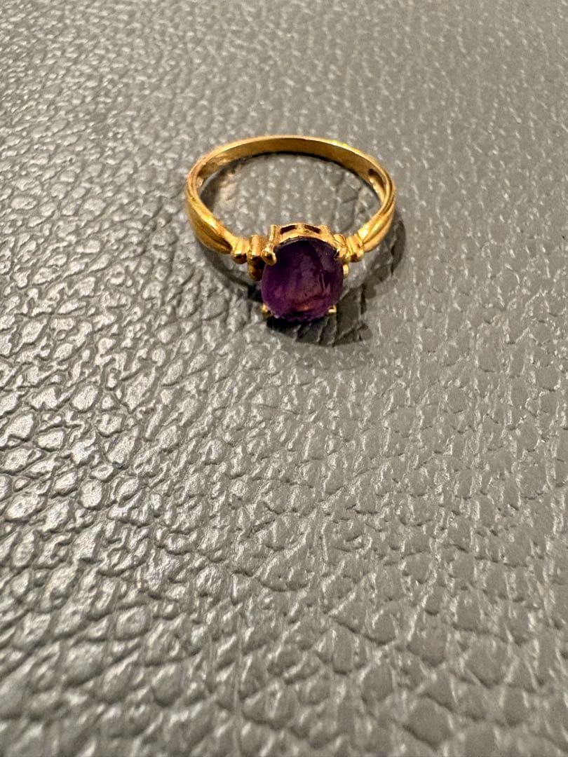 アメジスト 金製リング K18 2g