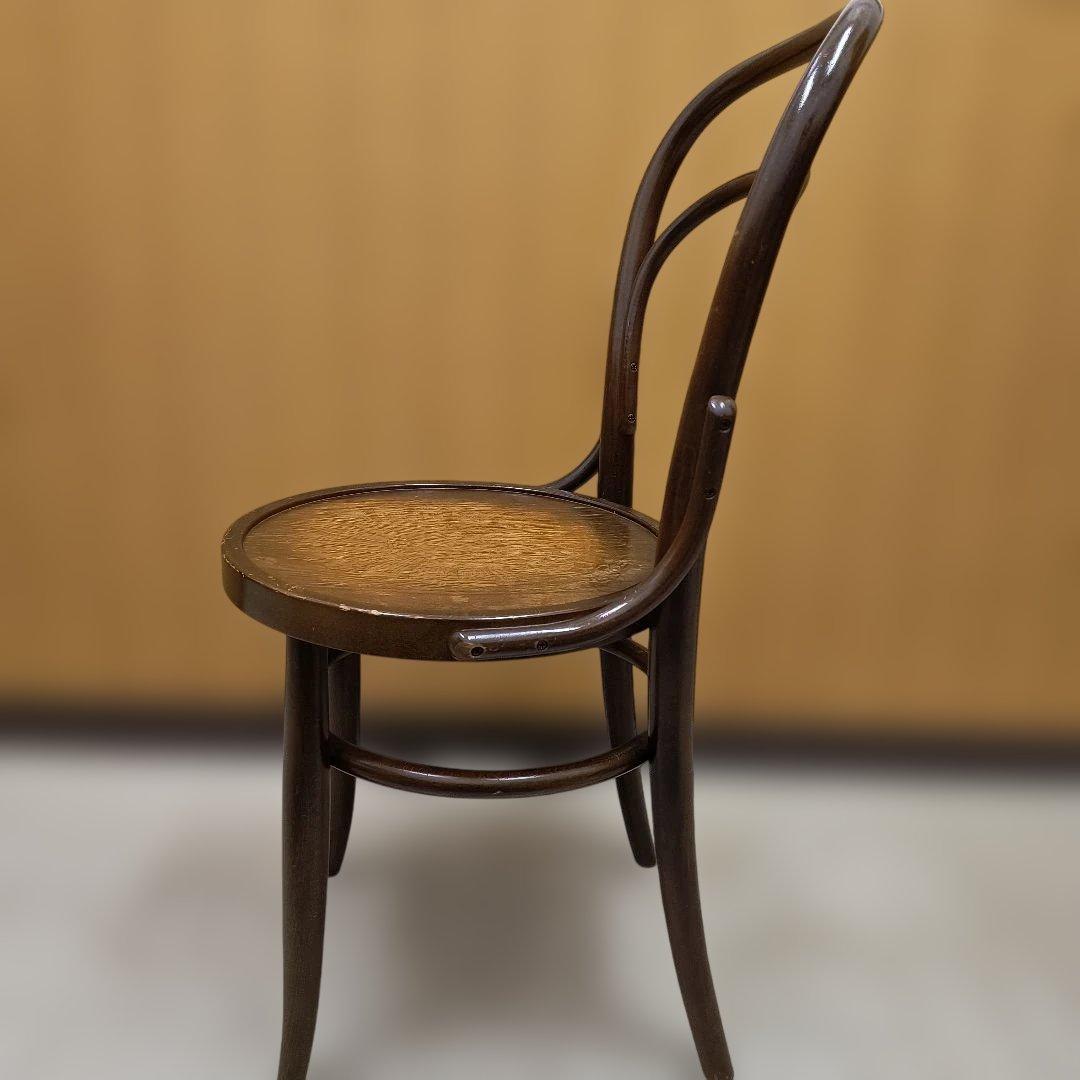 曲げ木デザイン 木製椅子 ダークブラウン