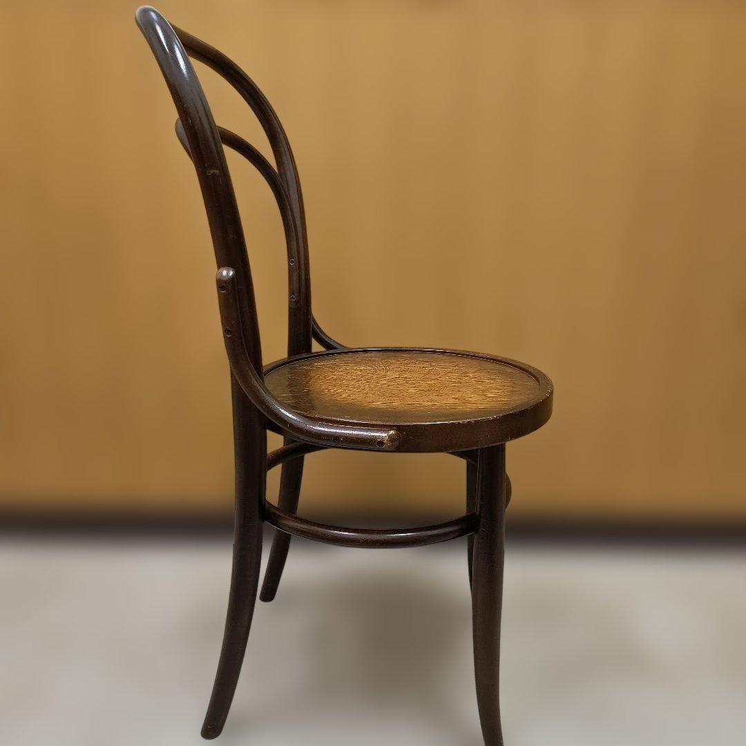 曲げ木デザイン 木製椅子 ダークブラウン
