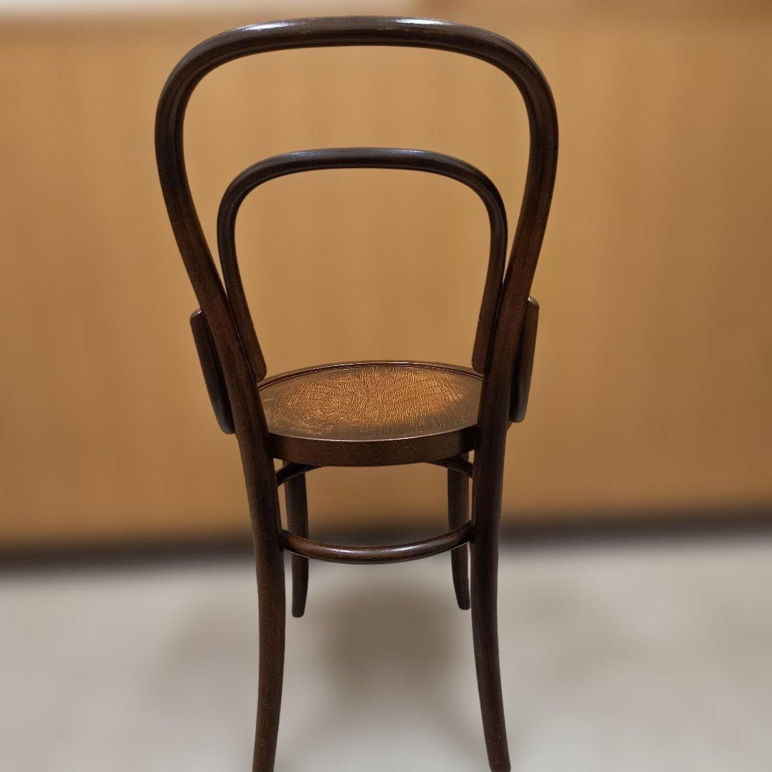 曲げ木デザイン 木製椅子 ダークブラウン