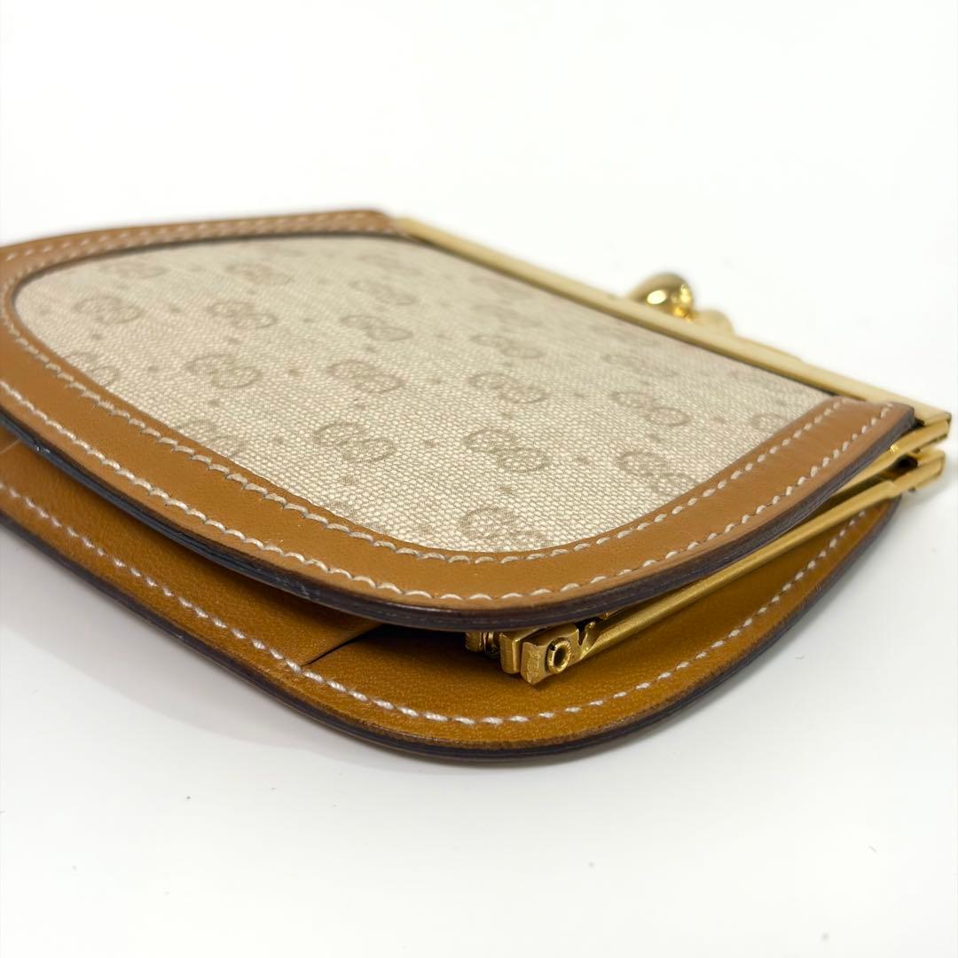 GUCCI グッチ GG柄 がま口 ケース 小銭入れ ベージュ ブラウン