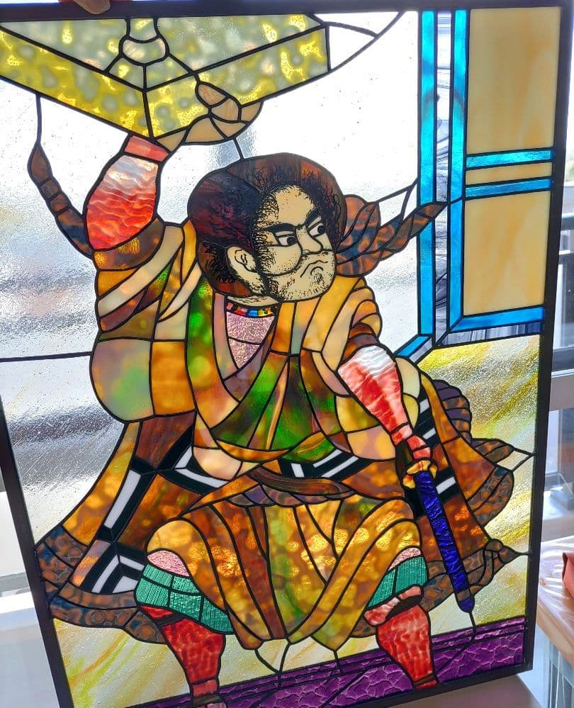 ステンドグラス碁盤のパネル