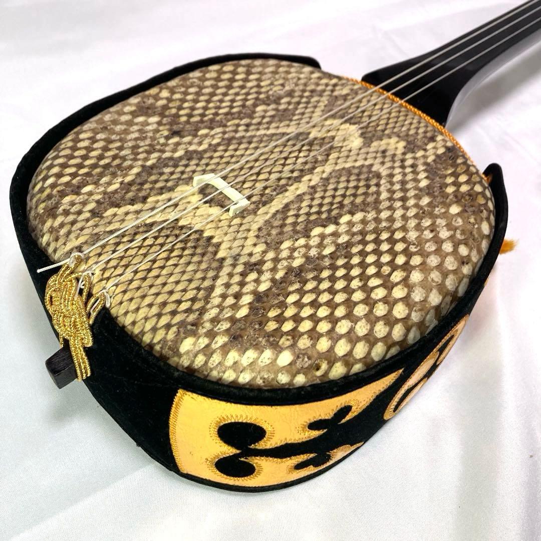 三線 沖縄 蛇革 蛇皮 本革 強化張り 付属品 和楽器 初心者 中級者