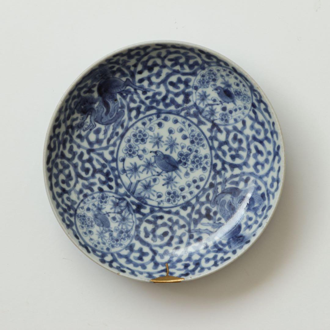 伊万里　古伊万里　江戸　中期　麒麟　梅　鶯　うぐいす　蛸唐草　4寸皿