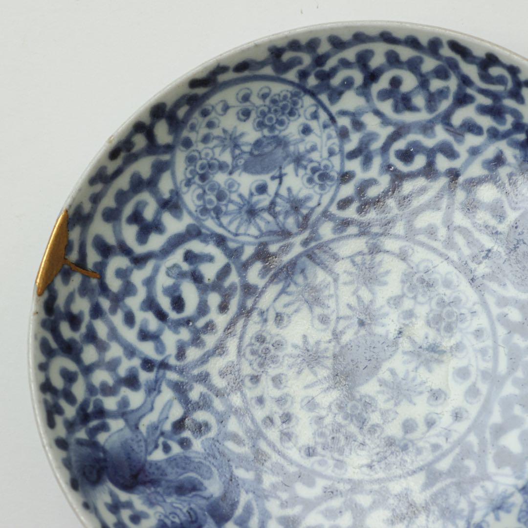 伊万里　古伊万里　江戸　中期　麒麟　梅　鶯　うぐいす　蛸唐草　4寸皿