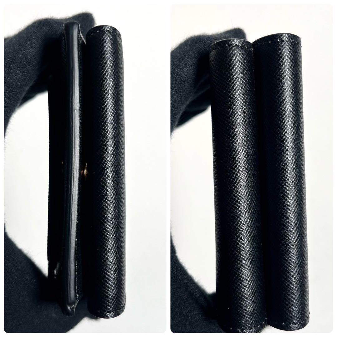 【極美品・付属品完備✨】マルニ ミニウォレット 三つ折り レザー トランク 黒